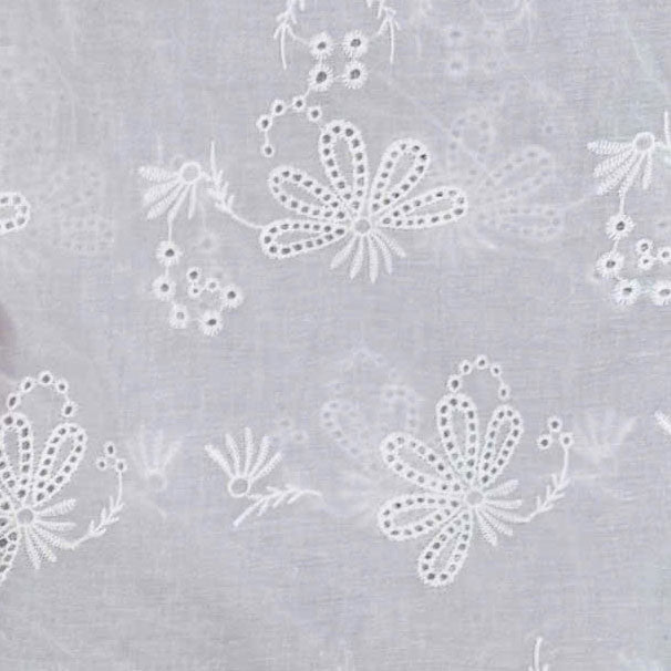 Clementine Embroidered Cotton White