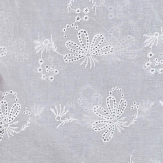 Clementine Embroidered Cotton White