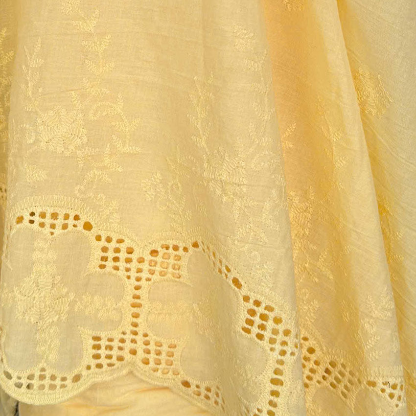 Cross-Edge Embroidered Cotton Butter