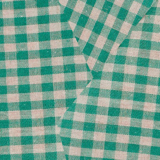 Fine Linen Cotton Check Emerald