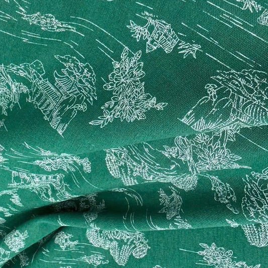 Far East Village Green Lightweight Linen
