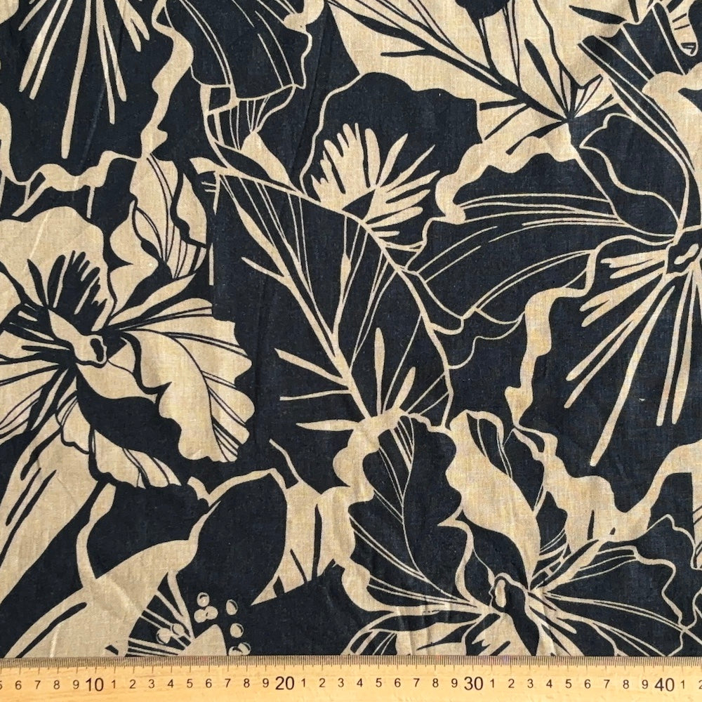 Licourice Flower Lightweight Linen