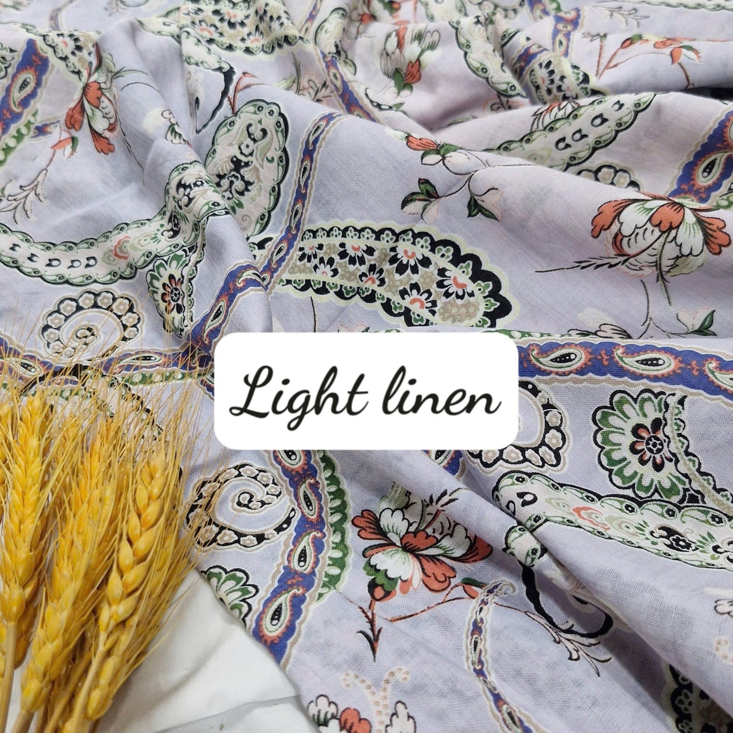 Lilac Paisley Lightweight Linen