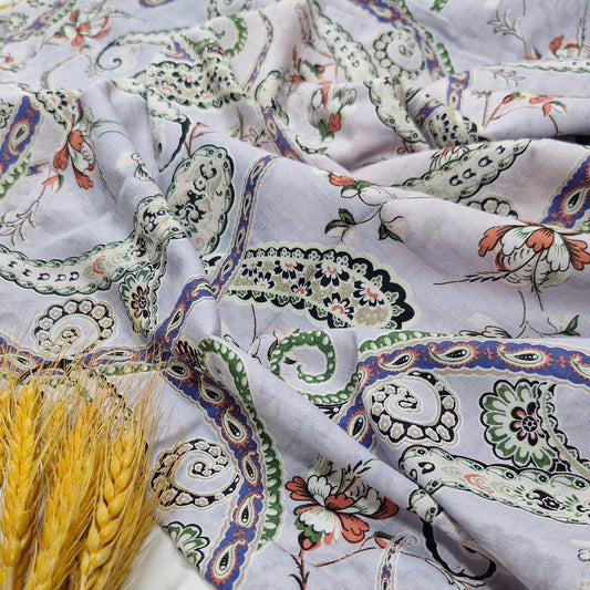 Lilac Paisley Lightweight Linen