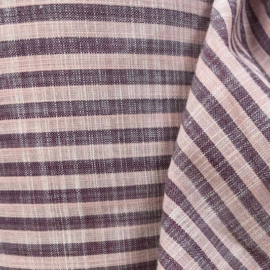 Linen Cotton Deadstock Stripe Rose