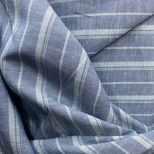 Linen Cotton DeadstockDenim Multi White Stripe