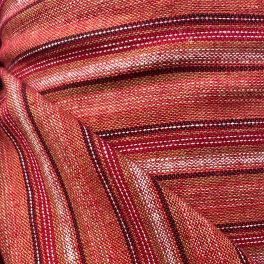 Linen Cotton Deadstock Boho Stripe Red