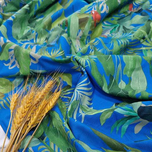 Little Parrot Blue Lightweight Cotton