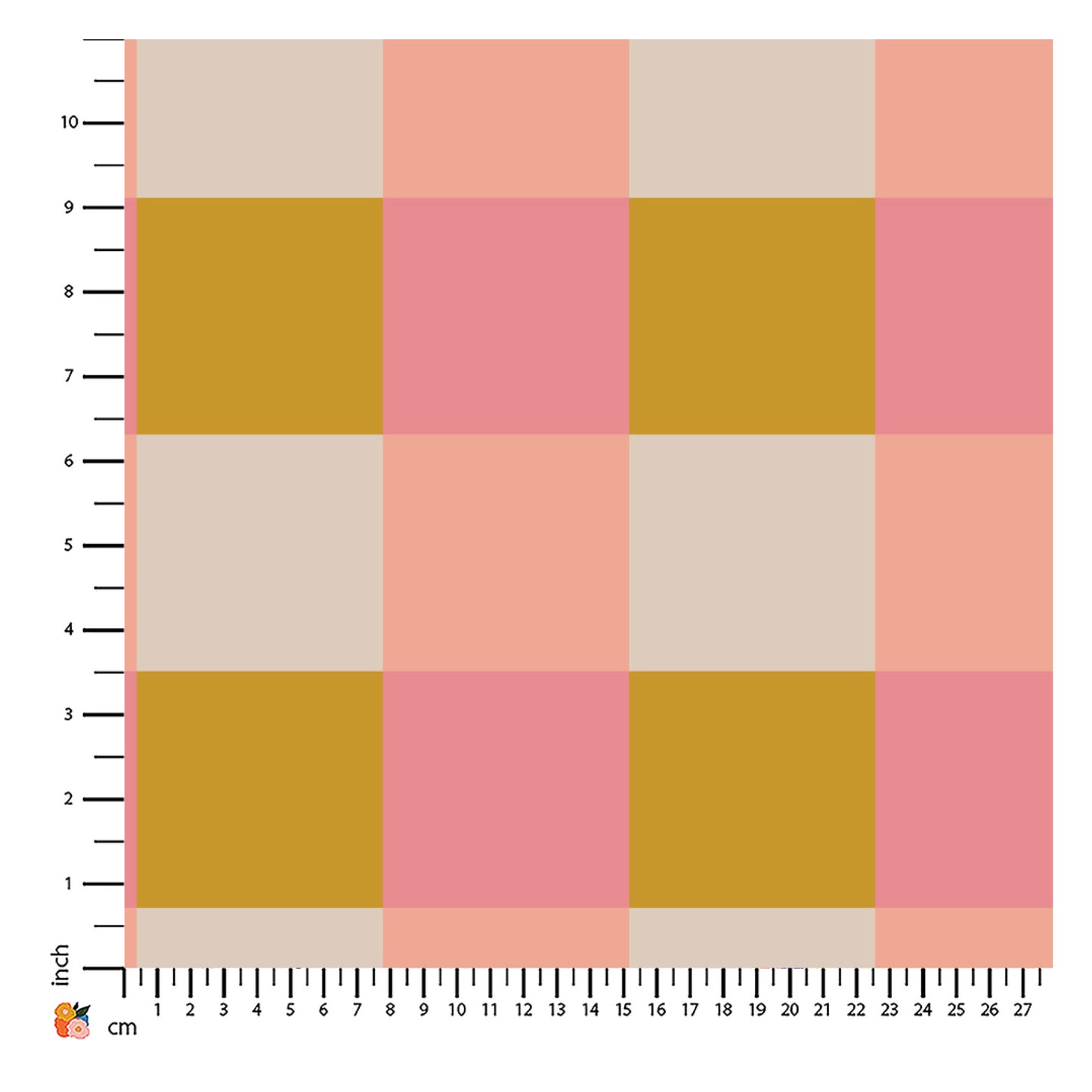 Square Gingham Strawberry Gold