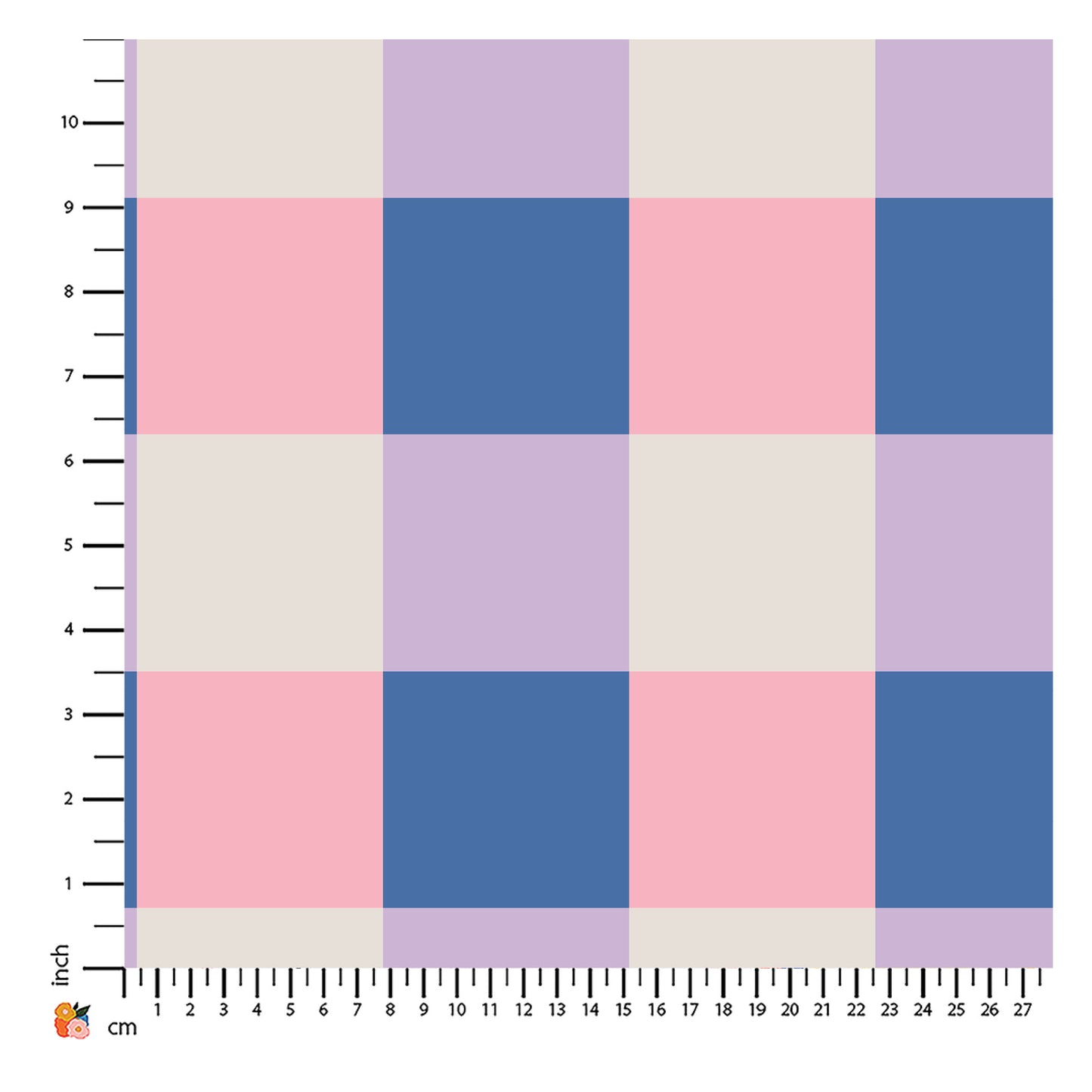 Square Gingham Lilac Blue