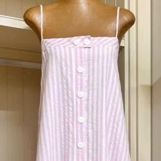 Cotton Seersucker Mid Stripe Pink