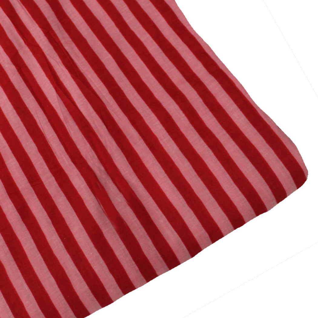 Hand Screen Printed Mid Stripe Pink and Red