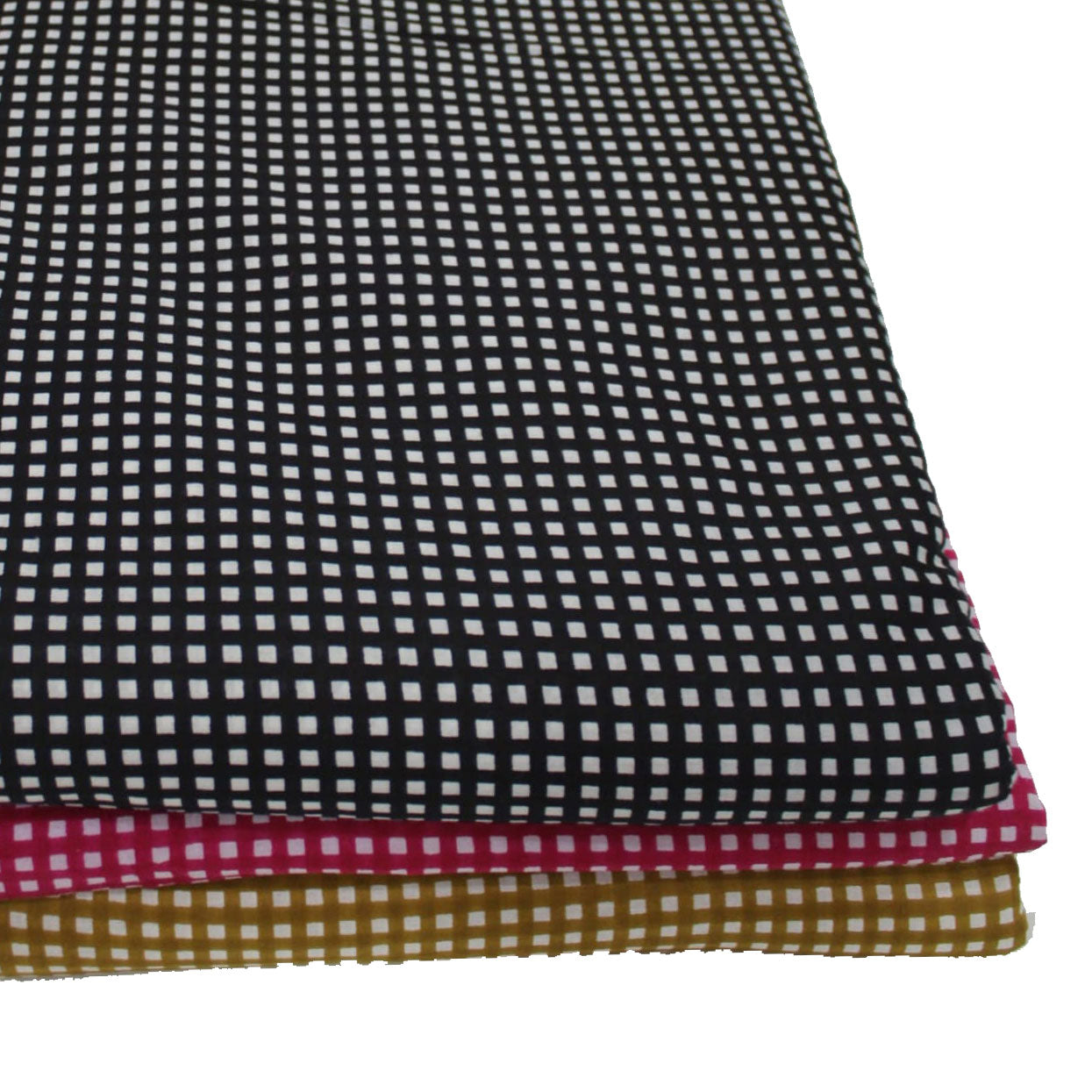 Hand Screen Printed Mini Check Black