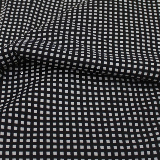 Hand Screen Printed Mini Check Black