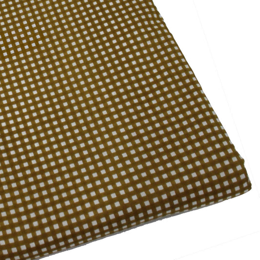 Hand Screen Printed Mini Check Cinnamon