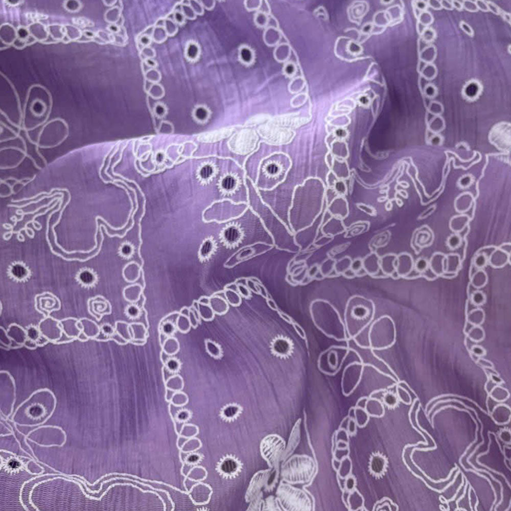 Flower Box Embroidered Cotton Clematis