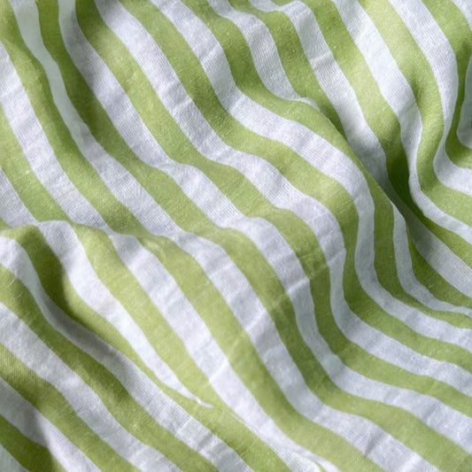Cotton Seersucker Mid Stripe Green
