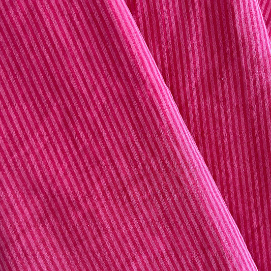 Cotton Seersucker Mini Stripe Cherry