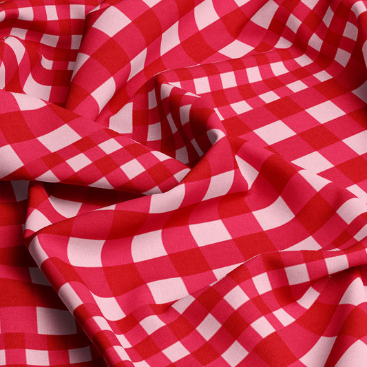 Twin Gingham Red
