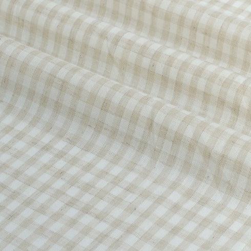 Fine Linen Cotton Check Natural