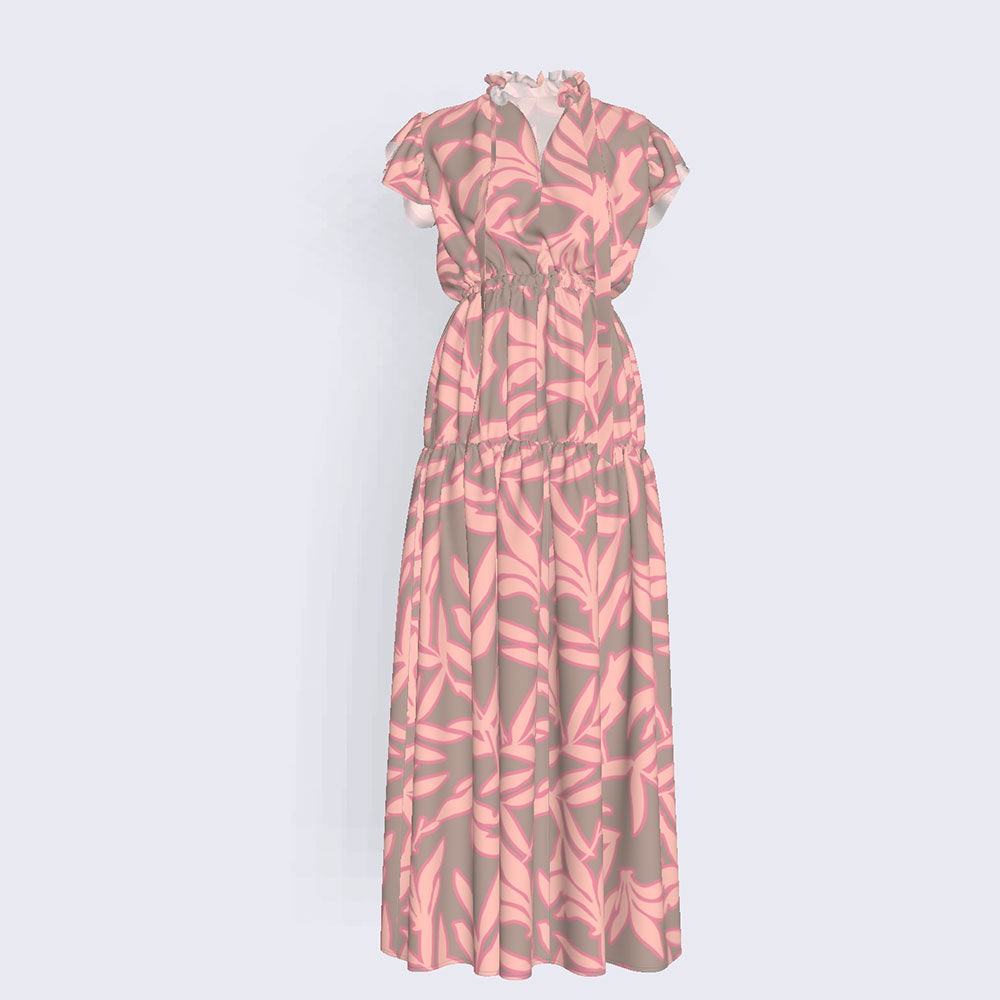 Outline Leaves Whispering Peach & Taupe