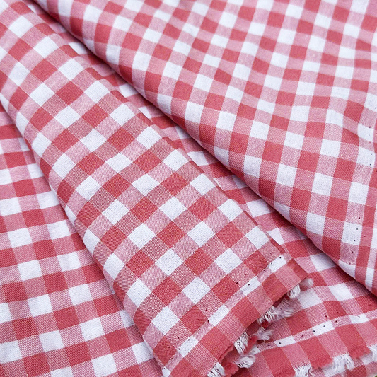 Cotton Seersucker Gingham Rose