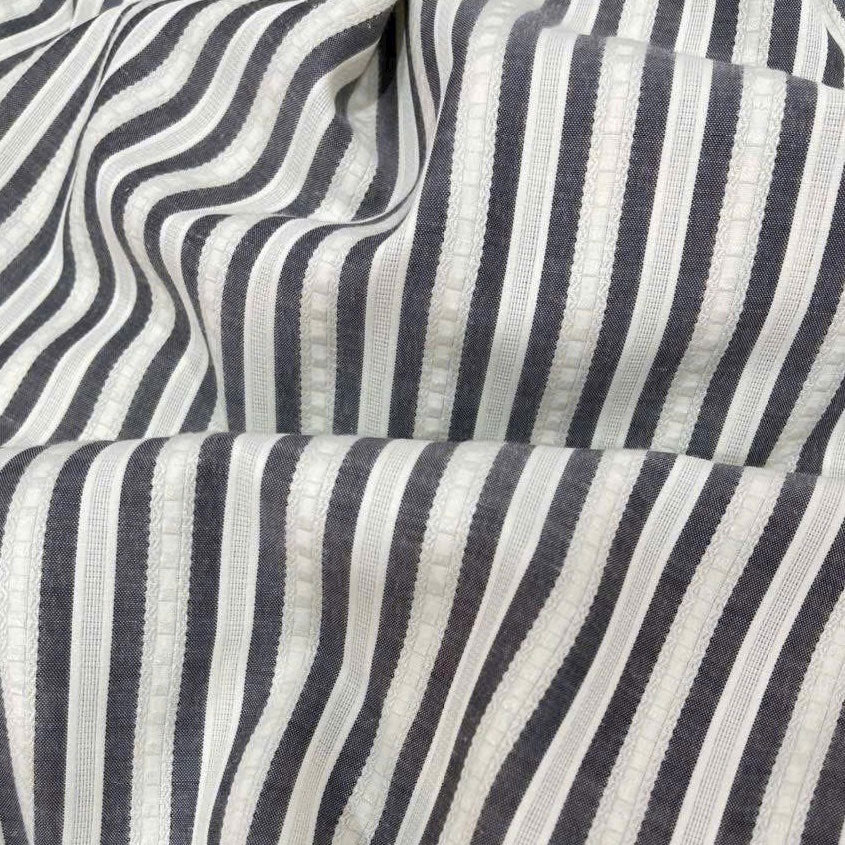 Rupert Lightweight Linen Stripe Charcoal