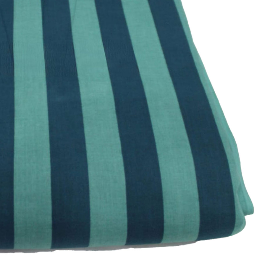 Hand Screen Printed Wide Stripe Emerald