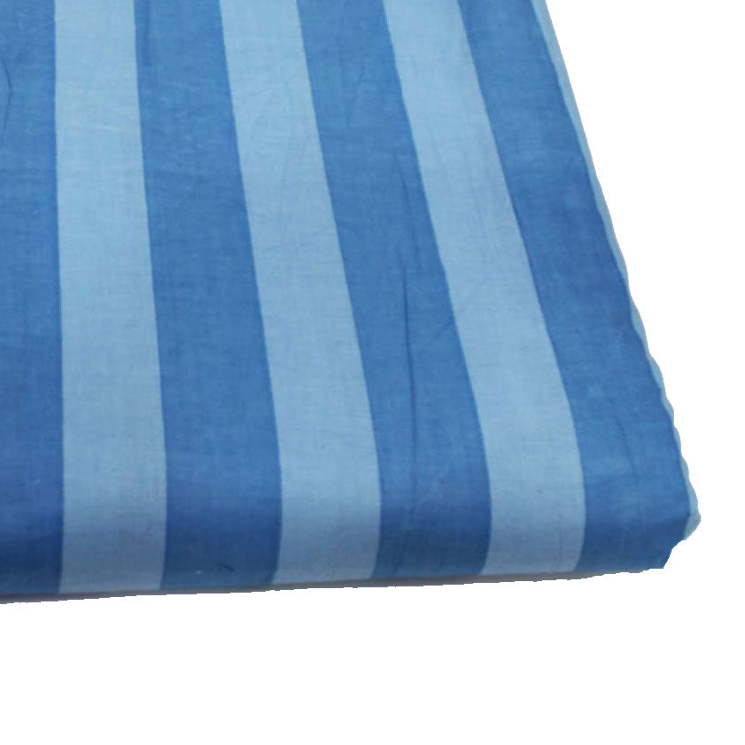 Hand Screen Printed Wide Stripe Mid-Sky