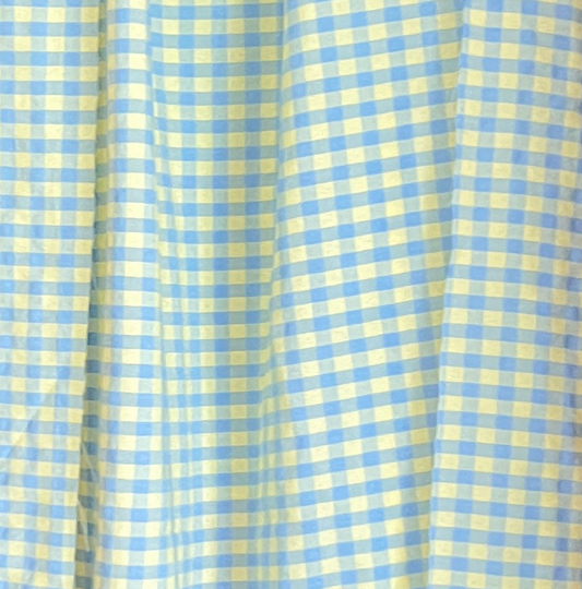 Seersucker Cotton Yellow & Blue 3 Meter Remnant