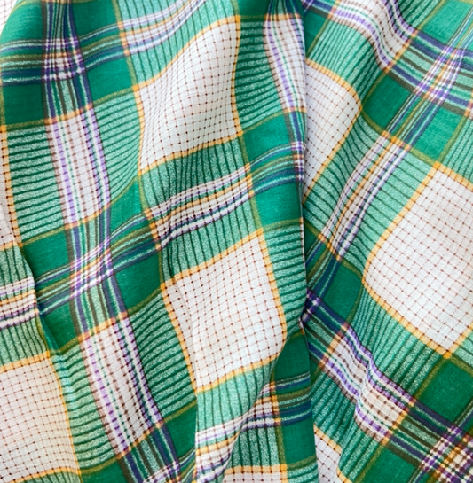 Western Check Green Lightweight Cotton