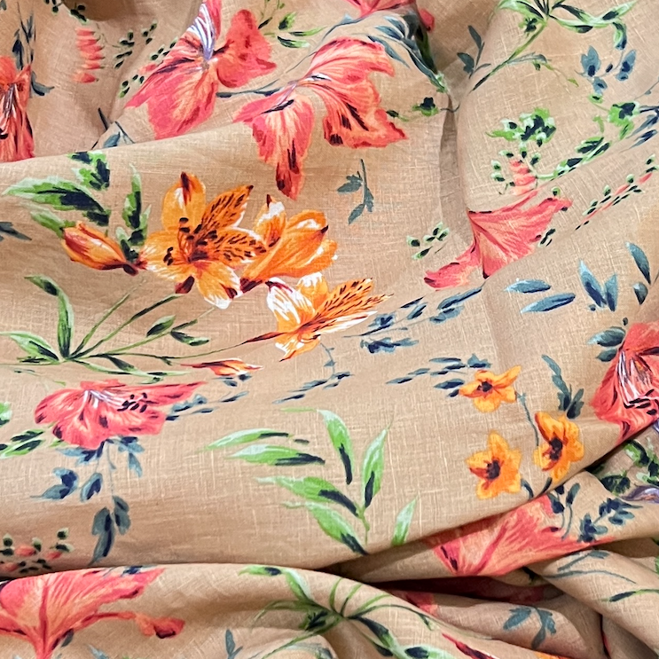 Wildflower Rust Linen