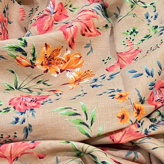 Wildflower Rust Linen