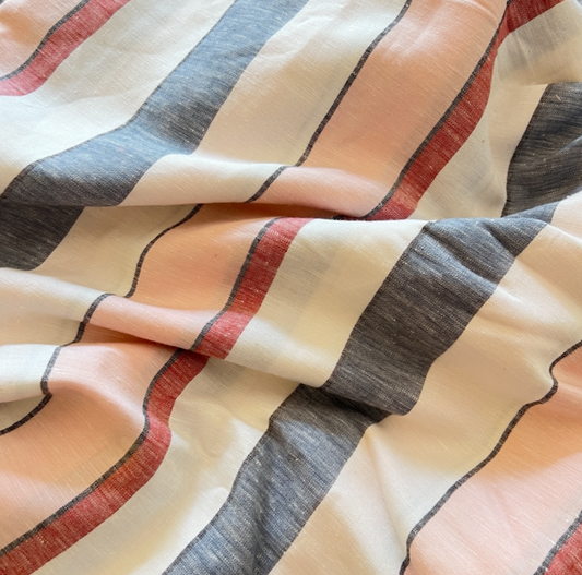 Beach Stripe 100% Yarn Dyed Linen