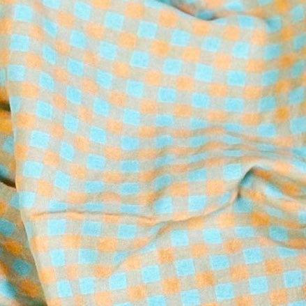 Seersucker Gingham Aqua Zest 1.5 Meter Remnant