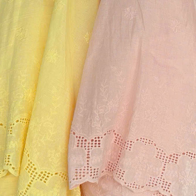 Cross-Edge Embroidered Cotton Butter