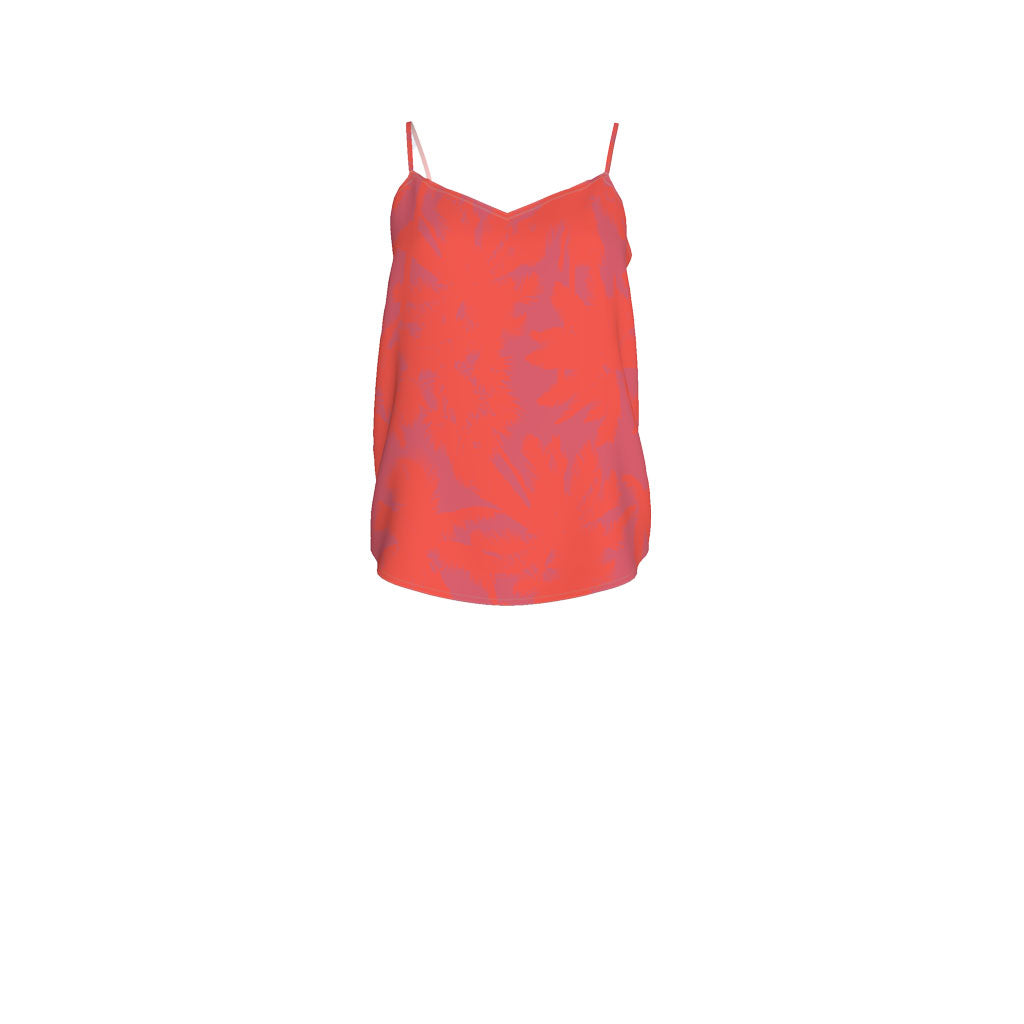 Stencil Palm Nasturtium Coral