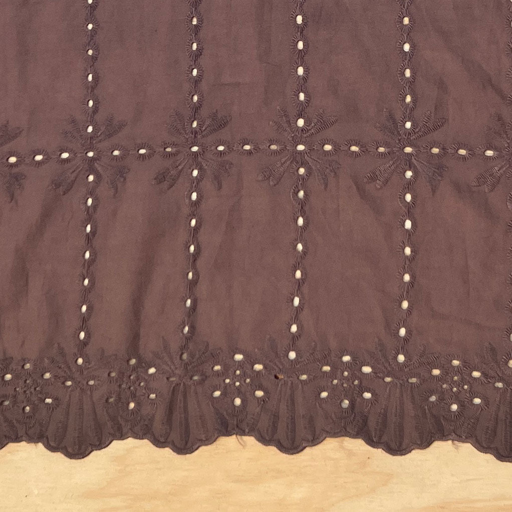 Subway Embroidered Cotton Chocolate