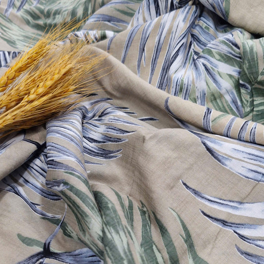 Taupe Palm Lightweight Linen