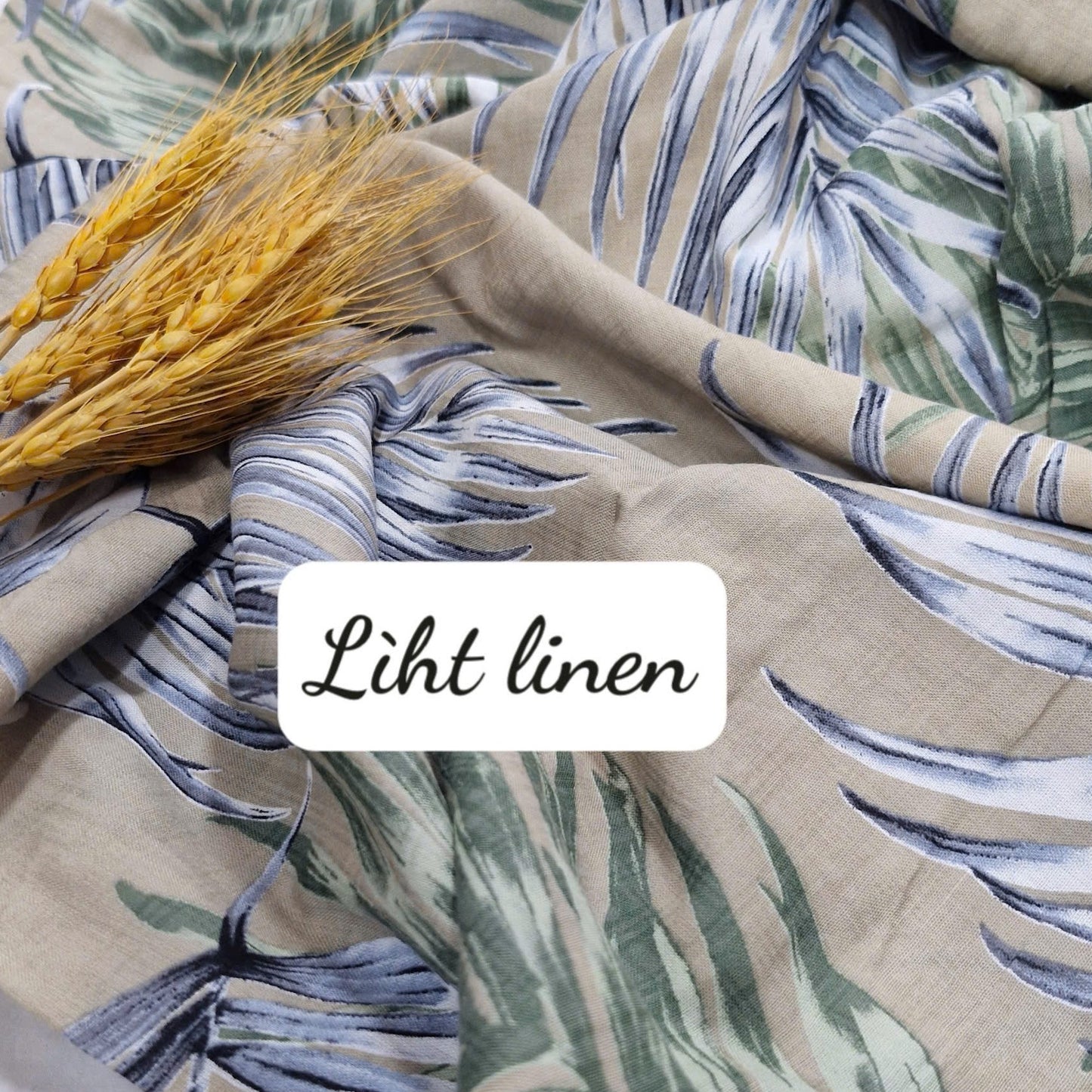 Taupe Palm Lightweight Linen
