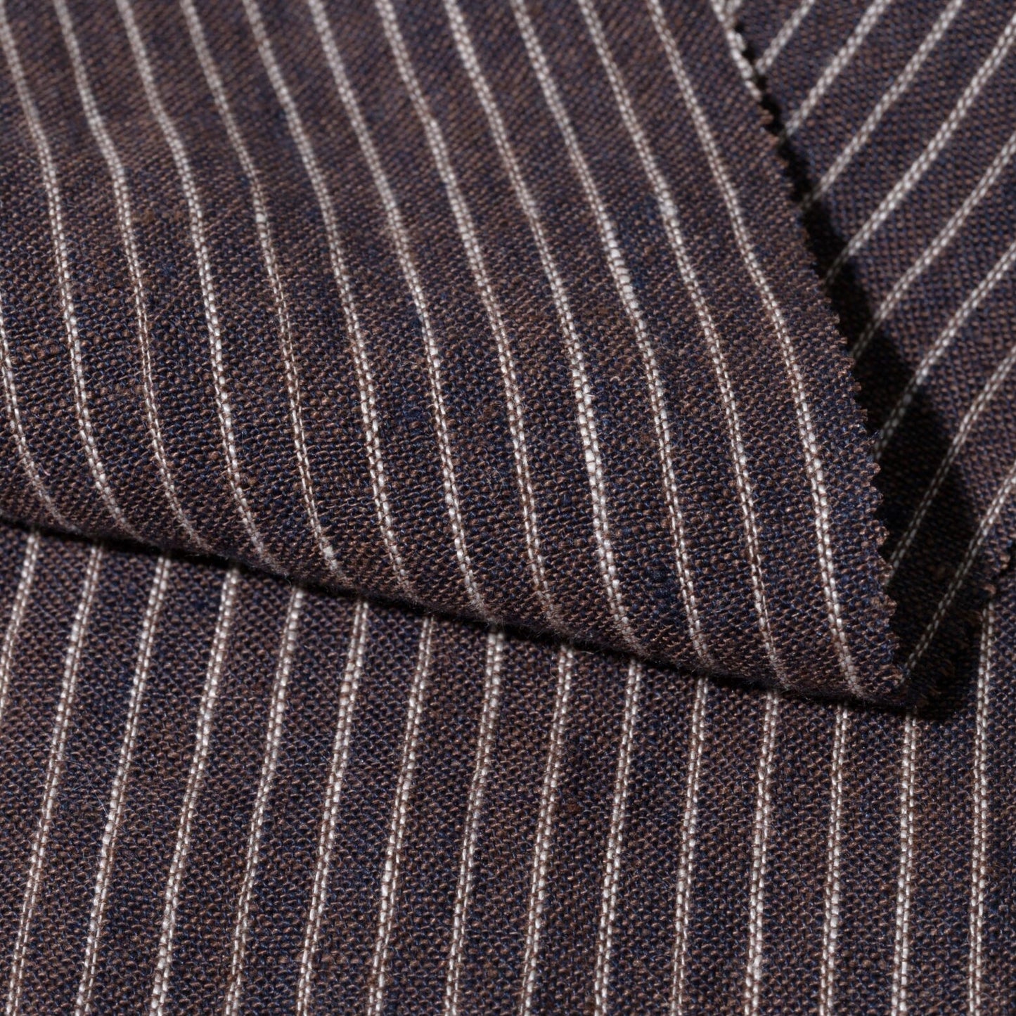 Washed Linen Stripe Bitter Chocolate