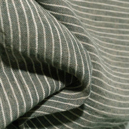Washed Linen Stripe Moss